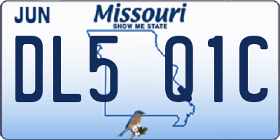 MO license plate DL5Q1C