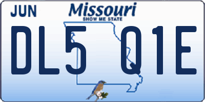 MO license plate DL5Q1E