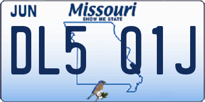 MO license plate DL5Q1J
