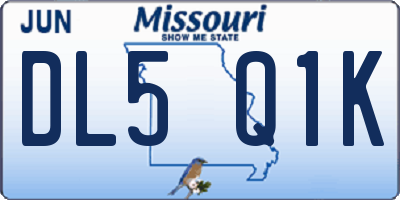 MO license plate DL5Q1K