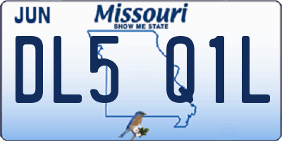 MO license plate DL5Q1L