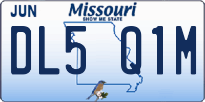 MO license plate DL5Q1M