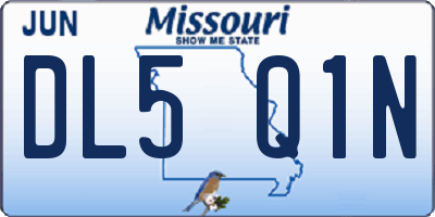 MO license plate DL5Q1N