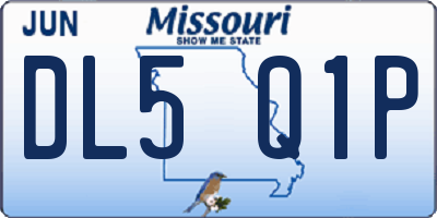 MO license plate DL5Q1P