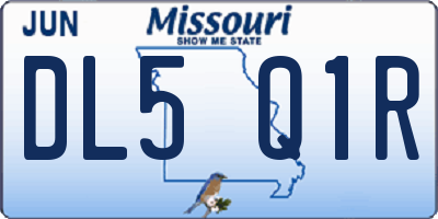 MO license plate DL5Q1R