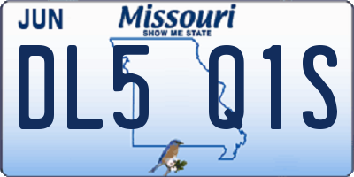 MO license plate DL5Q1S