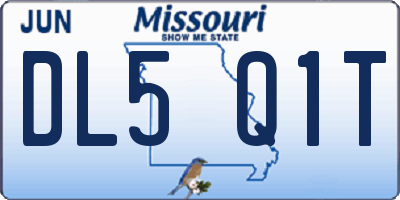 MO license plate DL5Q1T