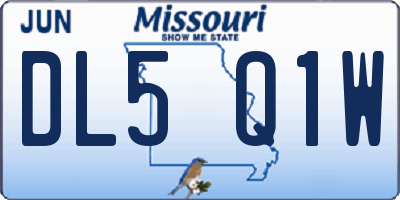 MO license plate DL5Q1W