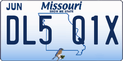 MO license plate DL5Q1X