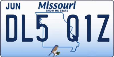 MO license plate DL5Q1Z