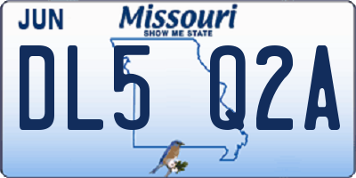 MO license plate DL5Q2A