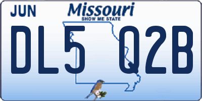 MO license plate DL5Q2B