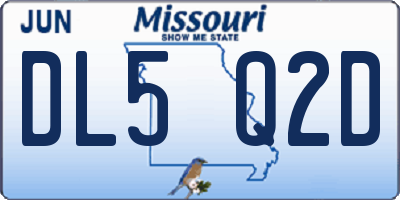 MO license plate DL5Q2D