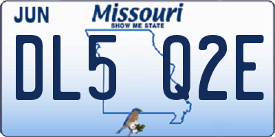 MO license plate DL5Q2E