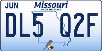 MO license plate DL5Q2F