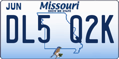 MO license plate DL5Q2K