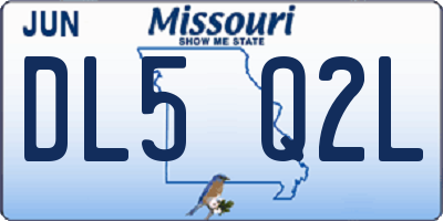 MO license plate DL5Q2L