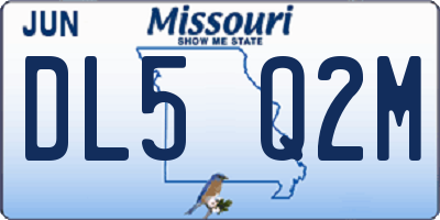 MO license plate DL5Q2M