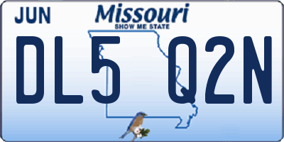 MO license plate DL5Q2N
