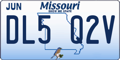 MO license plate DL5Q2V