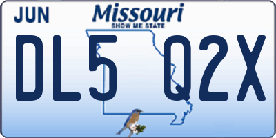 MO license plate DL5Q2X