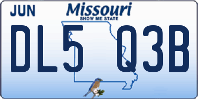 MO license plate DL5Q3B