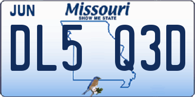 MO license plate DL5Q3D