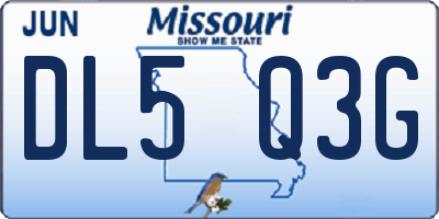 MO license plate DL5Q3G