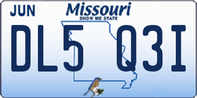 MO license plate DL5Q3I