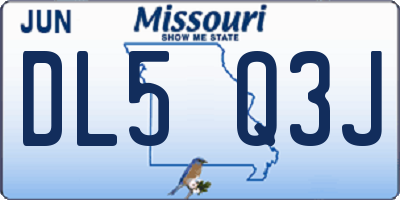 MO license plate DL5Q3J