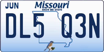 MO license plate DL5Q3N