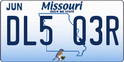 MO license plate DL5Q3R