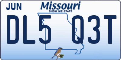 MO license plate DL5Q3T