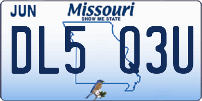 MO license plate DL5Q3U
