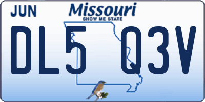 MO license plate DL5Q3V
