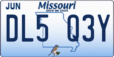 MO license plate DL5Q3Y