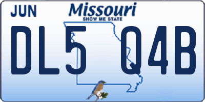 MO license plate DL5Q4B