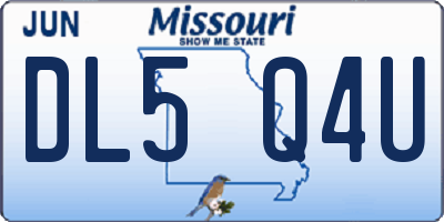 MO license plate DL5Q4U