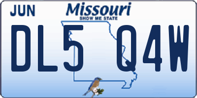 MO license plate DL5Q4W