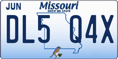 MO license plate DL5Q4X