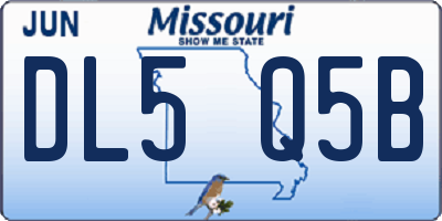 MO license plate DL5Q5B