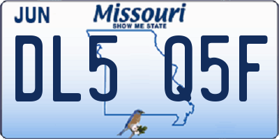 MO license plate DL5Q5F