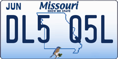 MO license plate DL5Q5L