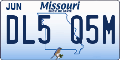 MO license plate DL5Q5M