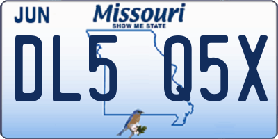 MO license plate DL5Q5X