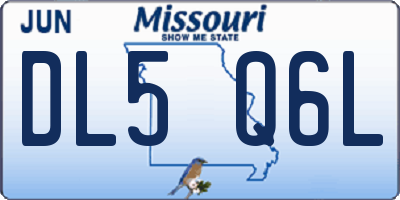 MO license plate DL5Q6L