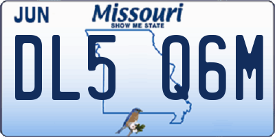 MO license plate DL5Q6M