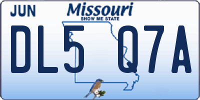 MO license plate DL5Q7A
