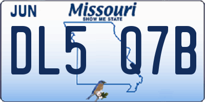 MO license plate DL5Q7B