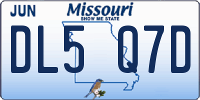 MO license plate DL5Q7D